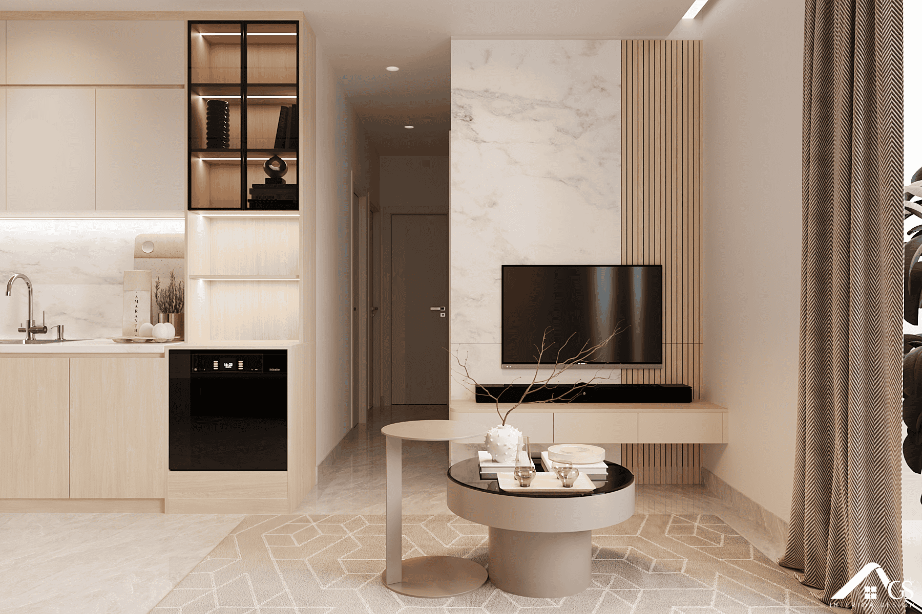 NỘI THẤT CĂN HỘ HIỆN ĐẠI 80 M2 - PARIS HOÀNG KIM QUẬN 2